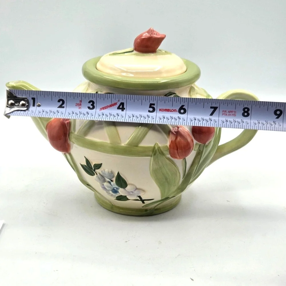 Pfaltzgraff Garden Party Ceramic Teapot‎ Floral Cottage Core Decor